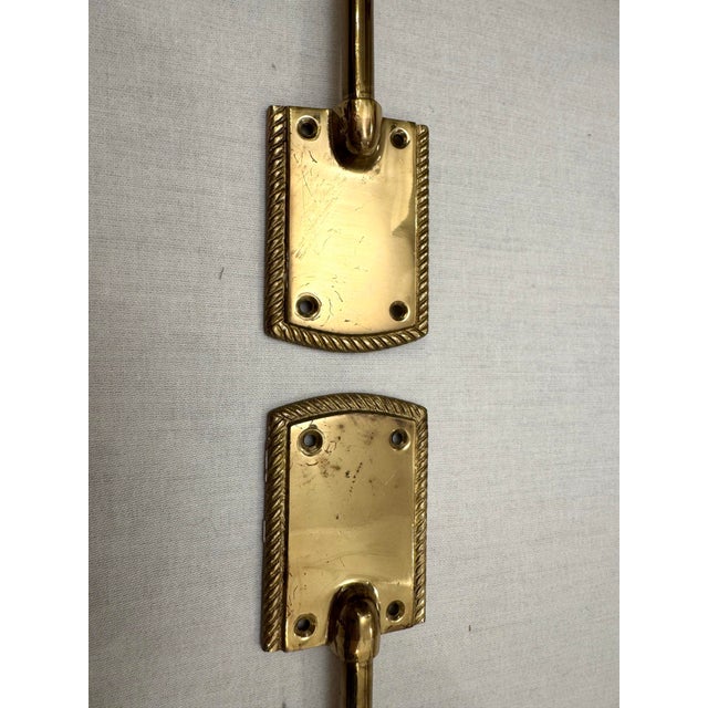 Hollywood Regency Solid Brass Curtain Tiebacks, a Pair For Sale - Image 9 of 12