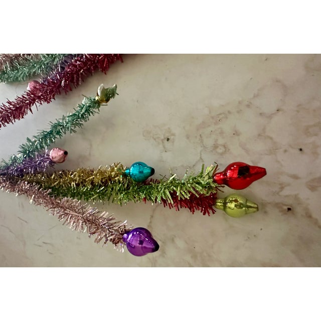 Multi-Color Christmas Tree Pick With Ornament Ends, Set of 2 | Chairish