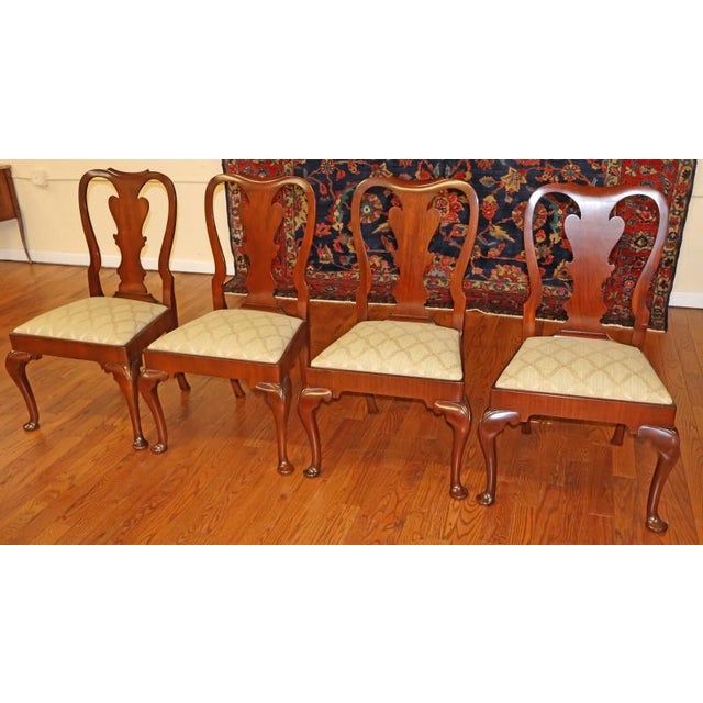 1980s Set of 6 Kindel Queen Anne Style Mahogany Dining Chairs For Sale In New York - Image 6 of 18