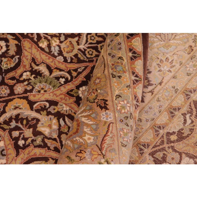 Textile Shabby Chic 1990's Pak-Persian Brown/Tan Wool Rug - 9'0'' X 12'2'' For Sale - Image 7 of 9