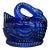 Vintage Blue Glass Swan on Nest Lidded Dish by Heisey For Sale