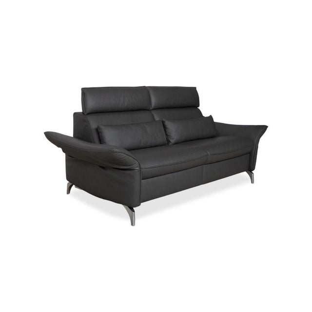 Three-Seater Leather Sofa in Grey with Manual Function Couch by Himolla Weilheim For Sale - Image 5 of 12