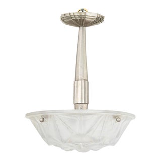 Art Deco Frosted Glass Chandelier For Sale