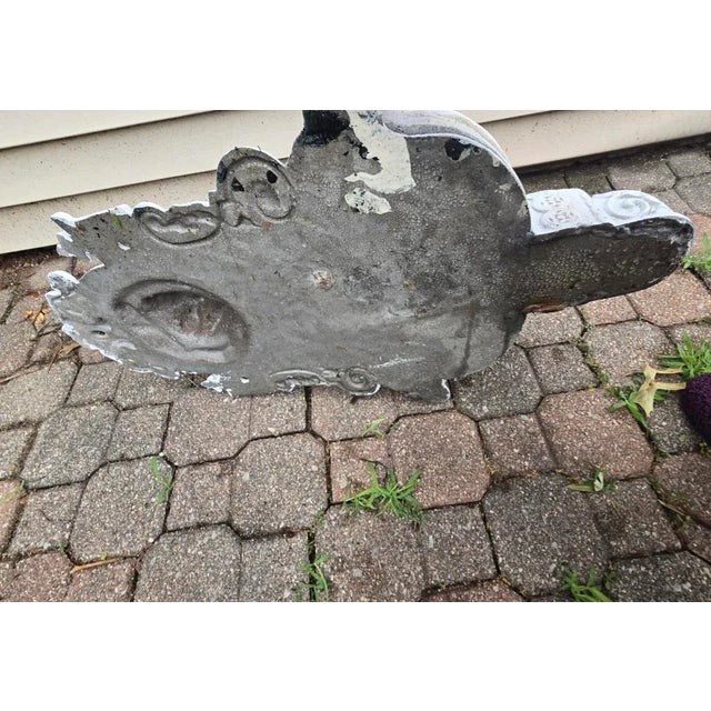 Early 20th Century Lion Head Planter Cast Aluminum Wall Mounted Planter For Sale - Image 4 of 6