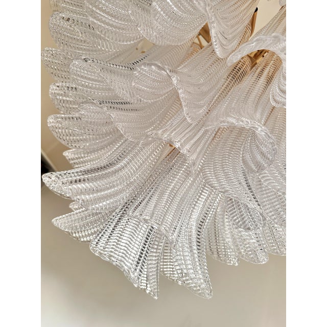 Glass Contemporary Diamanted “Selle-Petali” Murano Glass Chandelier by Simoeng For Sale - Image 7 of 9