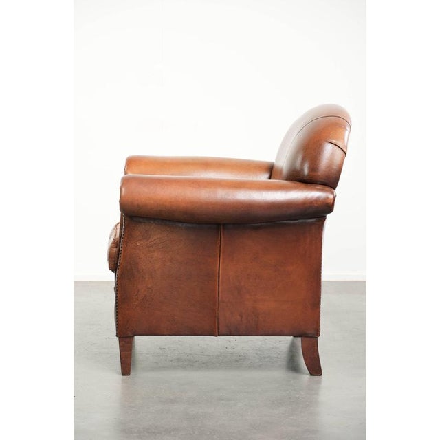 Vintage Sheepskin Armchair with Decorative Studs For Sale - Image 5 of 15