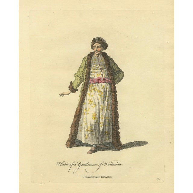 Jefferys, Costume of a Gentleman of Wallachia, Engraving, 1749 For Sale