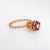 Modern Ruby Diamond Tulip Ring Sz 6 Vintage 10k Yellow Gold Stacking Band Jewelry For Sale - Image 3 of 7