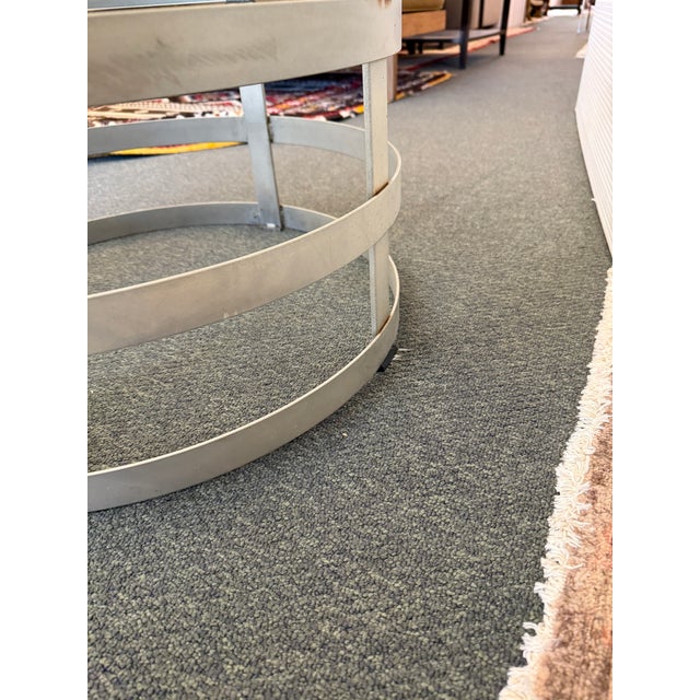 Steel Drum Pedestal Coffee Table For Sale - Image 12 of 12