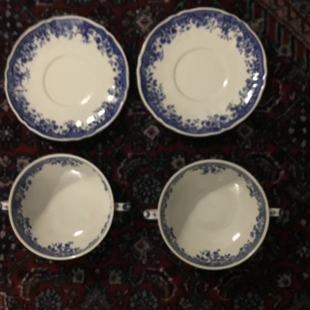 Ceramic 1970s Villeroy & Boch Transfer Ware Soup and Saucers - a Pair For Sale - Image 7 of 8