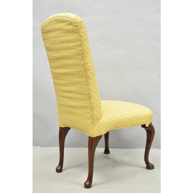 Vintage Queen Anne Style Cherry Wood Upholstered Dining Side Chairs - Set of 6 For Sale In Philadelphia - Image 6 of 16
