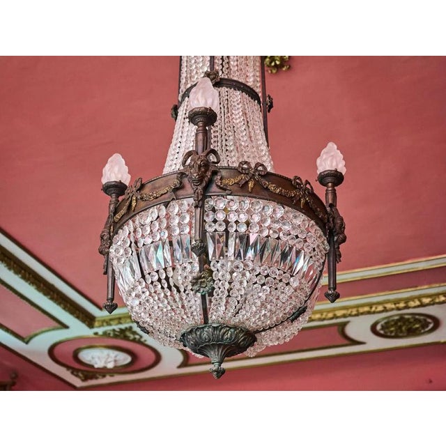 Large Antique Louis XVI Pear Chandelier For Sale - Image 10 of 15