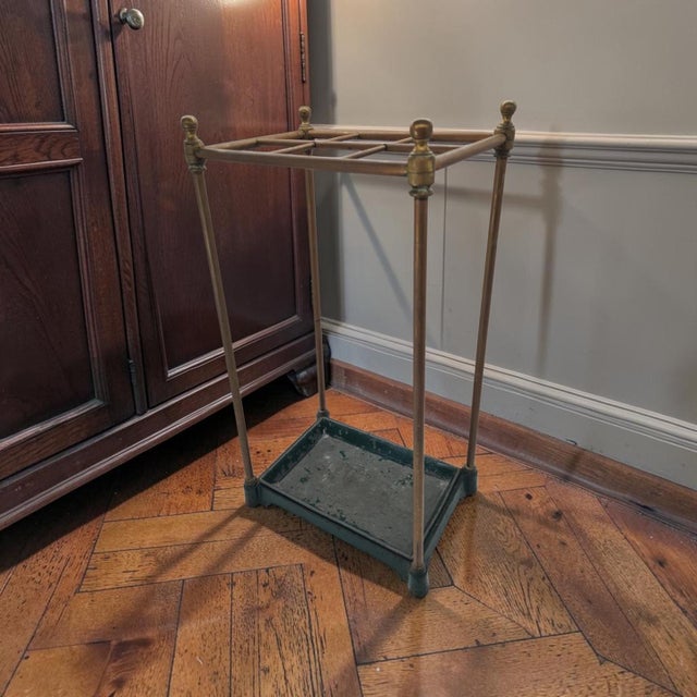 Victorian Umbrella Stand in Brass and Cast Iron, England, 1870s For Sale - Image 12 of 13