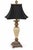 Late 20th Century Cream Neoclassical Urn Table Lamps With Black Square Bell Shades - Pair For Sale - Image 9 of 10