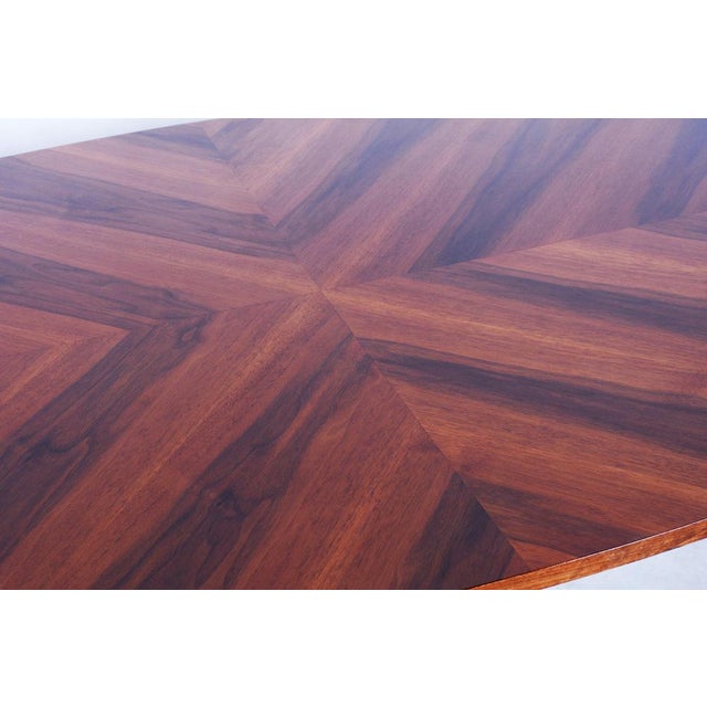 Functionalism Oval Table in Chrome and Walnut from Kovona, Czechia, 1960s For Sale - Image 4 of 14