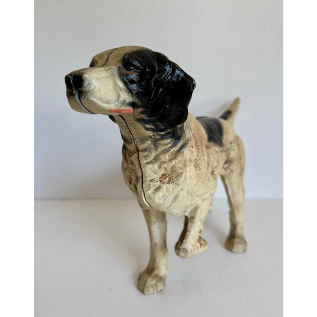 Hubley Manufacturing Company Early 1900's Cast Iron Hunting Pointer Dog Doorstop For Sale - Image 4 of 11