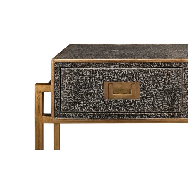 Mid Century Style Leather Console Table For Sale - Image 11 of 11