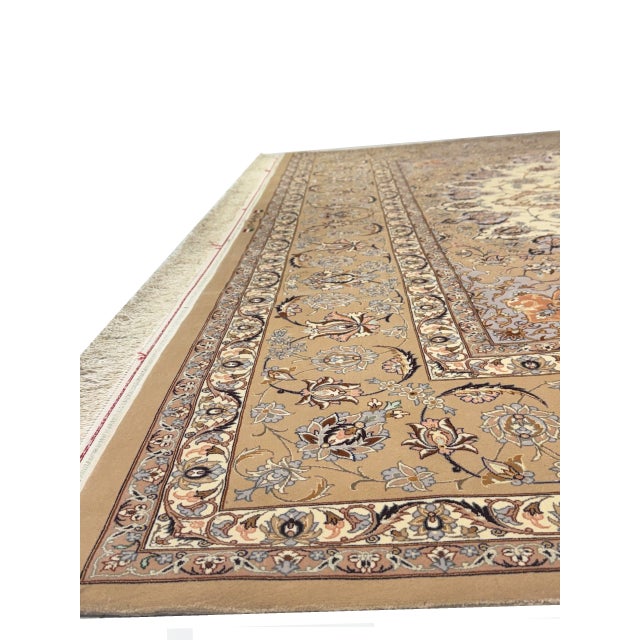 Super Fine Hand Knotted Persian Silk & Wool Isfahan Rug 8'4"x 12' For Sale - Image 11 of 14