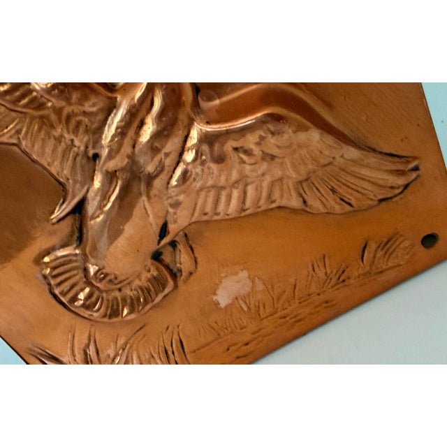 Mid 20th Century Arts & Crafts High Relief Vintage Copper Wrapped Flying Duck Bookends, Bruce Fox Style- A Pair For Sale - Image 5 of 12