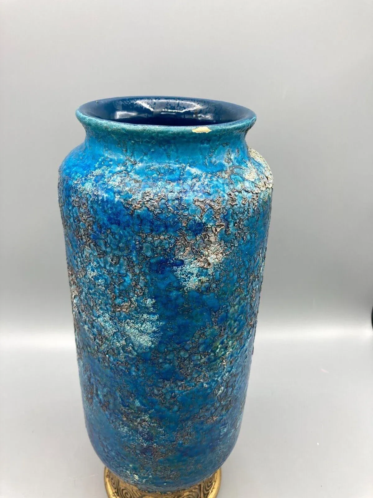 Vintage Bitossi Cinese Chinese Blue Vase Aldo Londi for Rosenthal