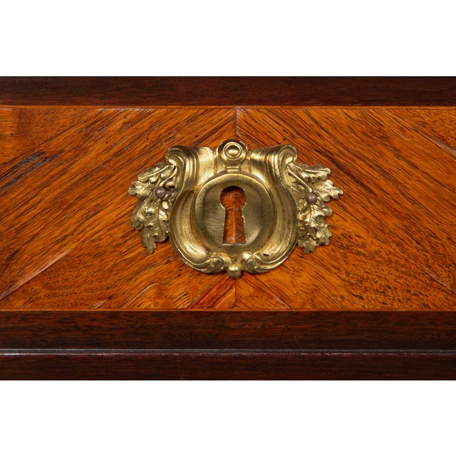 French Louis XVI Style Antique Bureau Plat Writing Desk Circa 1880 For Sale - Image 16 of 18