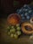Paint 1940s Still Life Oil Painting on Linen of Peaches and Grapes in Gold Frame For Sale - Image 7 of 8