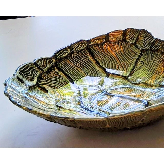 VIETRI Vietri Italian Tortoise Shell Glass Bowl, Made in Turkey For Sale - Image 4 of 8