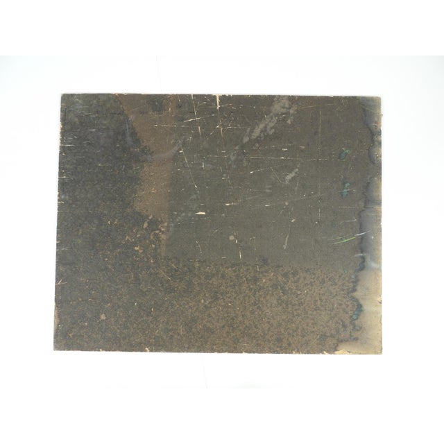 Wood Contemporary Expressionist Floral Blue Stripe Painting For Sale - Image 7 of 7