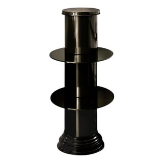 Cabaret 01 Console Table in Licorice Glossy Varnished Aluminum by Caspal For Sale