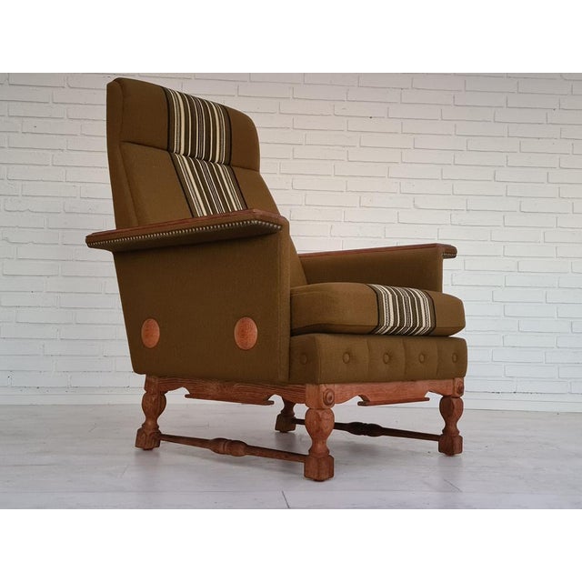Set of Danish Design Oak Wood Wool Armchairs, 1970s For Sale - Image 9 of 18