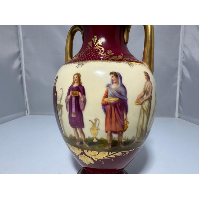 19th Century Antique Royal Vienna Hand Painted Vase: Neoclassical Sacrifice Scene For Sale - Image 5 of 10