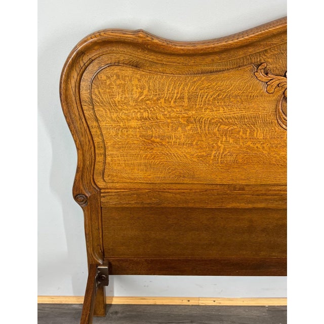 Gold Vintage French Bed Frame in Oak For Sale - Image 8 of 11