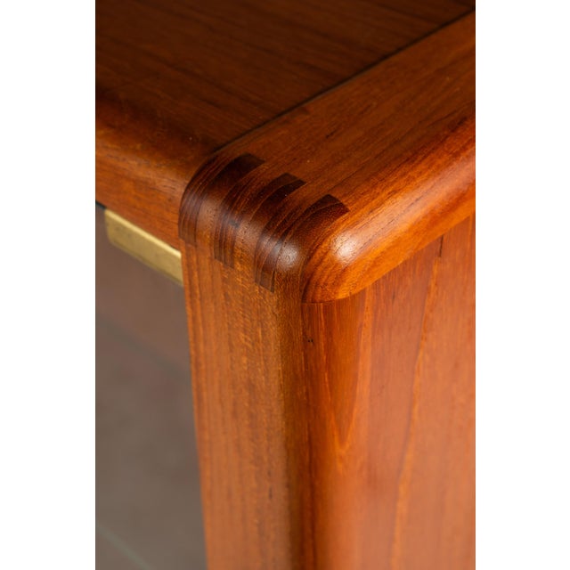 Danish Mid-Century Modern Display Case / Cabinet Topper in Teak W/ Glass Doors & Adjustable Shelves Attributed to D-Scan, C. 1980s For Sale - Image 12 of 14