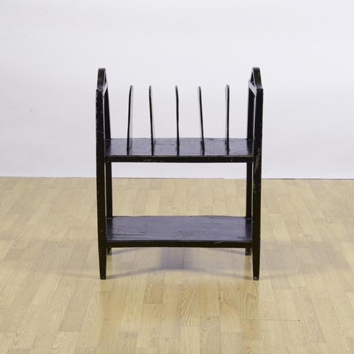 Magazine Rack in Black Lacquered Wood, 1900s For Sale - Image 9 of 9
