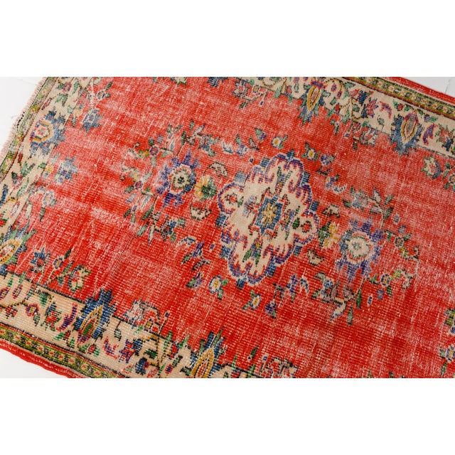 Oushak Anatolian Floral Carpet For Sale - Image 4 of 10