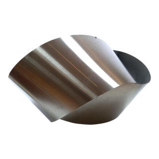1970s Brushed Stainless Steel Mobius Ribbon Pendant Light For Sale
