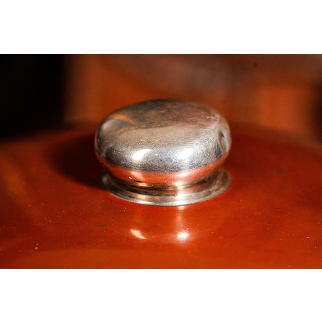 1900 - 1909 Stunning Arts and Crafts Mixed Metal Sterling Silver Copper Antique Humidor Jar Canister Storage Tobacciana For Sale - Image 5 of 11