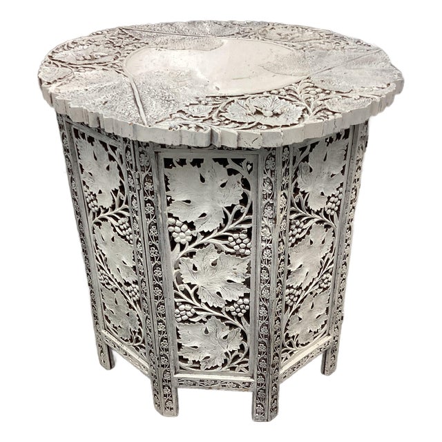 Moroccan Carved & Painted Table For Sale