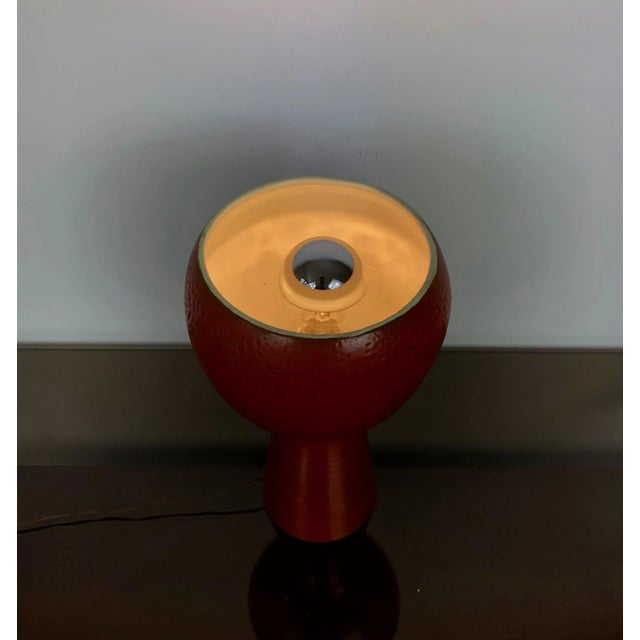 Brick Red Ceramic Table Lamp, Italy, 1960s For Sale - Image 6 of 11
