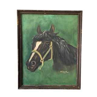 Vintage Horse Oil Portrait For Sale