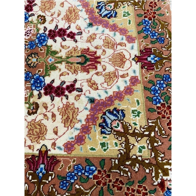 1990s Old Persian Tabriz Masterpiece Rug 2x2 For Sale - Image 4 of 10