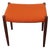 Jl Moller Danish Mid Century Modern Teak Upholstered Stool 6595 For Sale