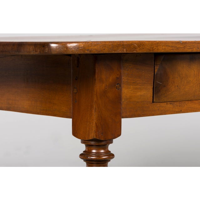 Mid-19th Century French Louis Philippe Walnut Writing Table With Three Drawers For Sale - Image 16 of 18