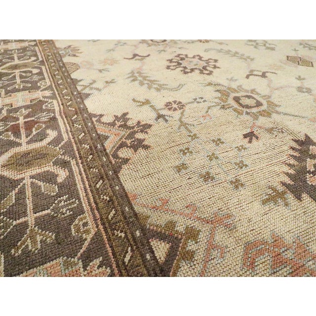 Rustic Galerie Shabab Collection Early 20th Century Turkish Oushak Room Size Carpet For Sale - Image 3 of 7