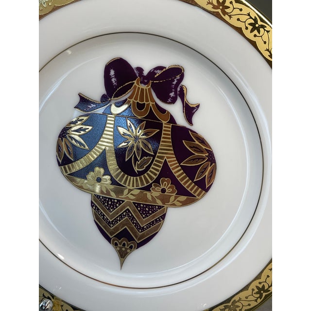 Mid-Century Modern Vintage Muirfield Celebrity 9408 Salad/Accent Plate - Purple Ornament For Sale - Image 3 of 4