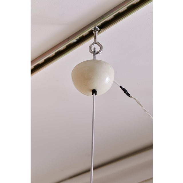 White 1970s Italian White Perforated Metal Pendant by Pruluce Vicenza For Sale - Image 8 of 9