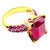 Bochic "Orient" Vintage African Ruby & Diamond Ring Set 18K Yellow Gold &Silver For Sale - Image 15 of 18