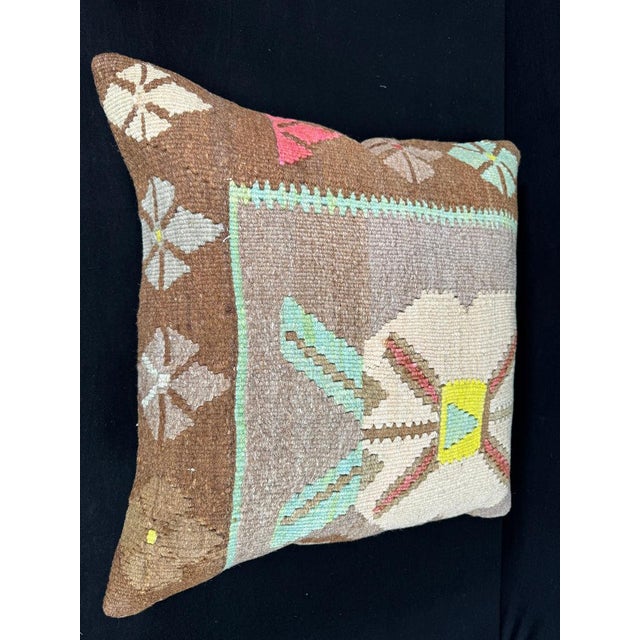Turkish Hemp Pillow Cushion Natural Mint Green Brown Pillow Cushion Cover 24"x24" #30389 Enhance your home decor with our...