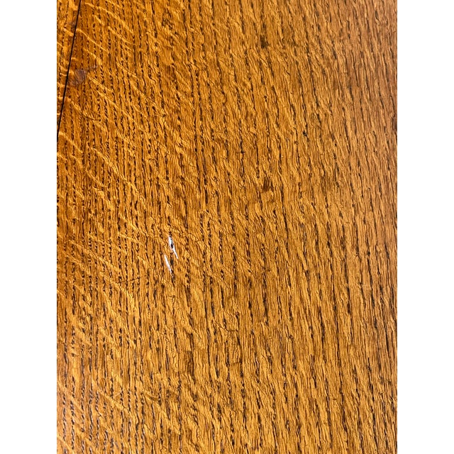 Antique English Oak Drop-Leaf Card Table or Bar Cart With Barley-Twist Legs For Sale - Image 17 of 17