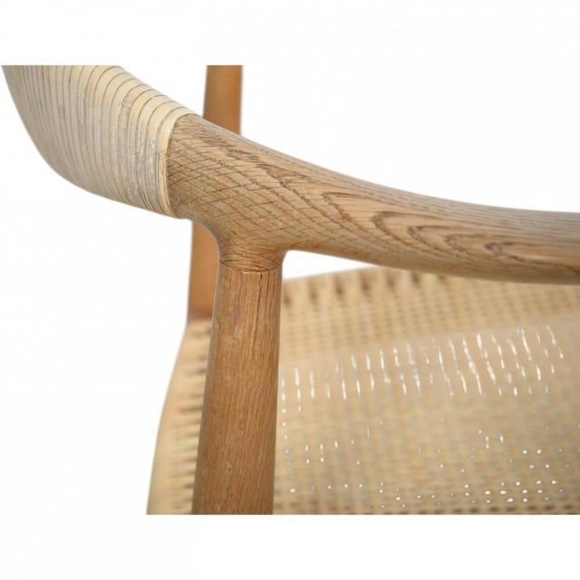 Vintage JH501 The Chair in Oak and Wicker by Hans Wegner, 1960s For Sale - Image 9 of 18